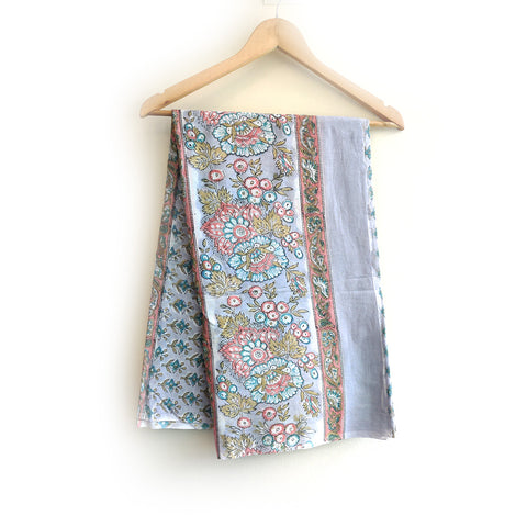 Baagru Hand Block Printed Cotton Mulmul Dupatta 115X225 Cm