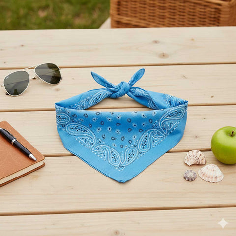 Premium Paisley Print Bandana – Multipurpose 50 x 50 cm Square Scarf
