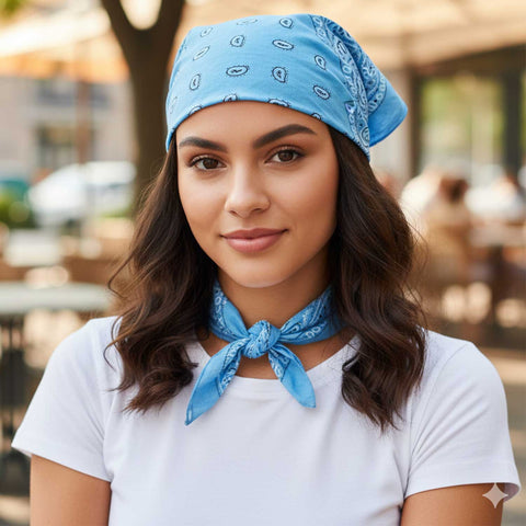 Premium Paisley Print Bandana – Multipurpose 50 x 50 cm Square Scarf