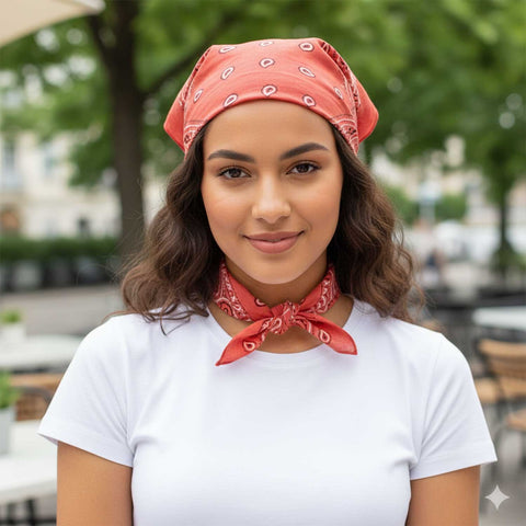Premium Paisley Print Bandana – Multipurpose 50 x 50 cm Square Scarf