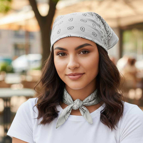 Premium Paisley Print Bandana – Multipurpose 50 x 50 cm Square Scarf