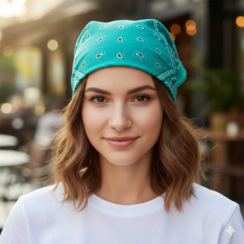 Premium Paisley Print Bandana – Multipurpose 50 x 50 cm Square Scarf