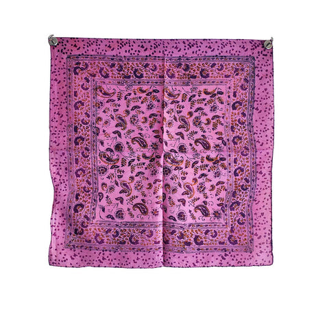 Handcrafted Marble Print Silk Bandana 50x50cm | Abstract Swirl Square Scarf — ISVSCS1AA