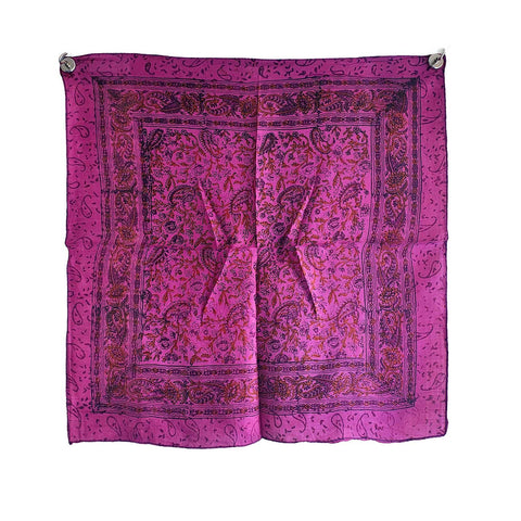 Handcrafted Marble Print Silk Bandana 50x50cm | Abstract Swirl Square Scarf — ISVSCS1AA
