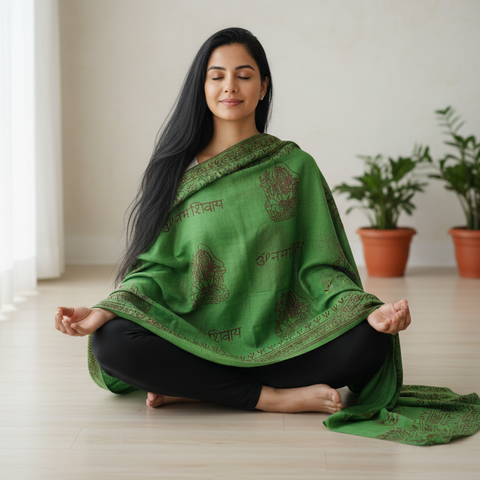 Sea Green Shiva Print Rayon Sarong