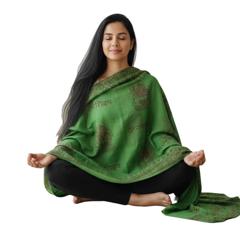 Sea Green Shiva Print Rayon Sarong