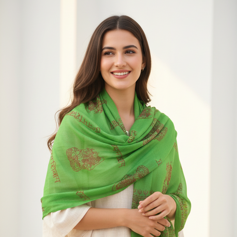 Sea Green Shiva Print Rayon Sarong