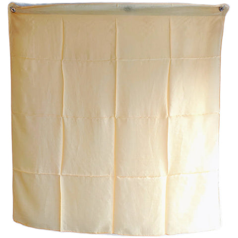Pastel peach silk square scarf styled view — women's silk hair scarf from Varanasi, soft peach tone