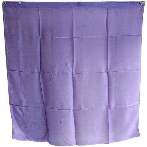 Lavender pure silk square scarf flat view — lightweight Varanasi silk hair scarf, 100×100 cm