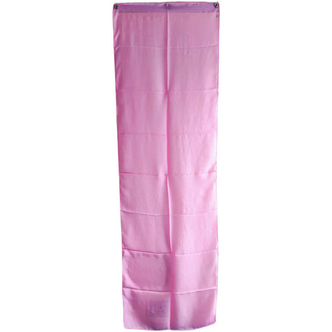 Baby pink Varanasi silk stole draped view — featherlight plain weave silk stole