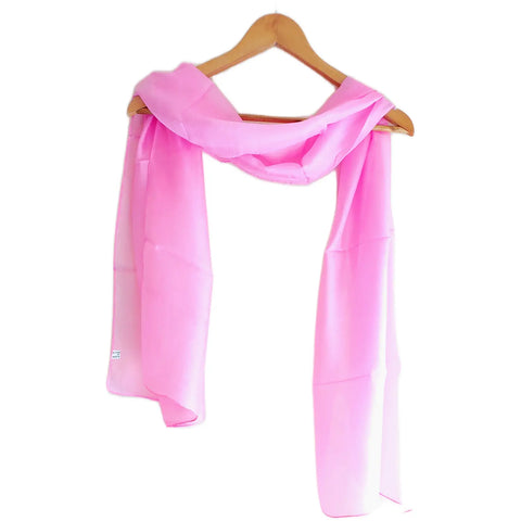 Baby Pink Solid Silk Stole - additional detail view 1 | Varanasi