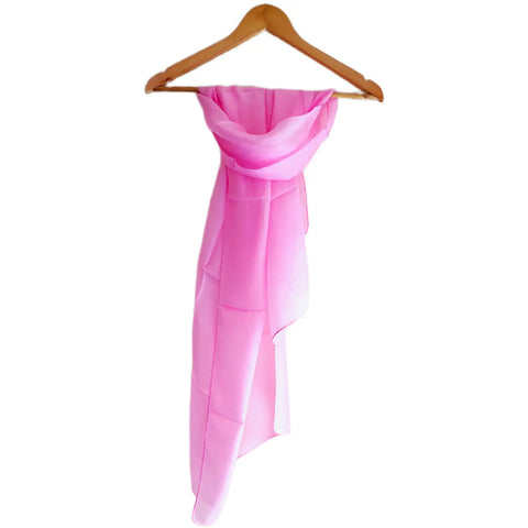 Baby Pink Solid Silk Stole - additional detail view 2 | Varanasi