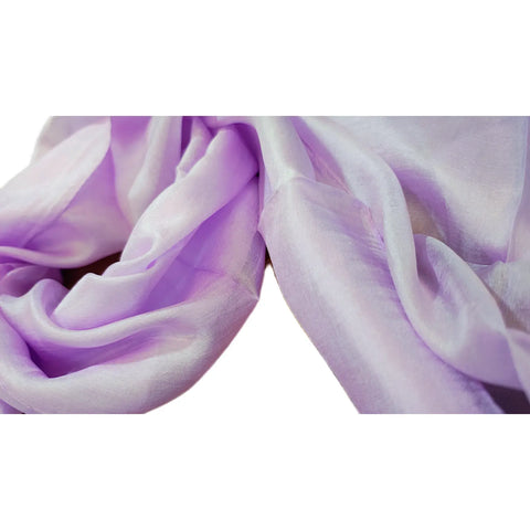 Lavender Solid Silk Stole - additional detail view 2 | Varanasi