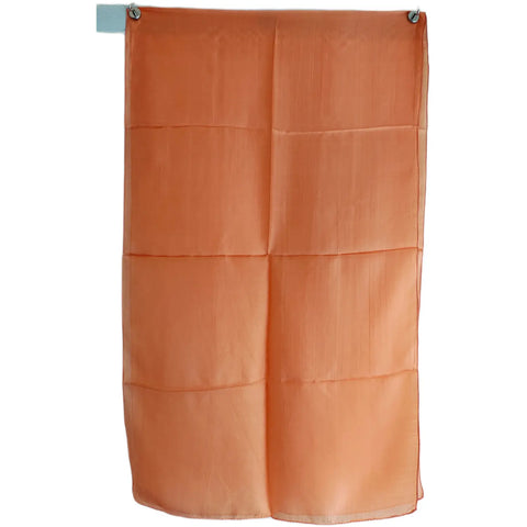 Peach solid silk stole flat view — lightweight Varanasi silk wrap for women, 200x55 cm