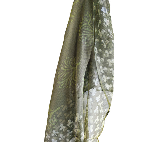 India Scarves Bagru Hand Block Floral kota Doria silk cotton Dupatta