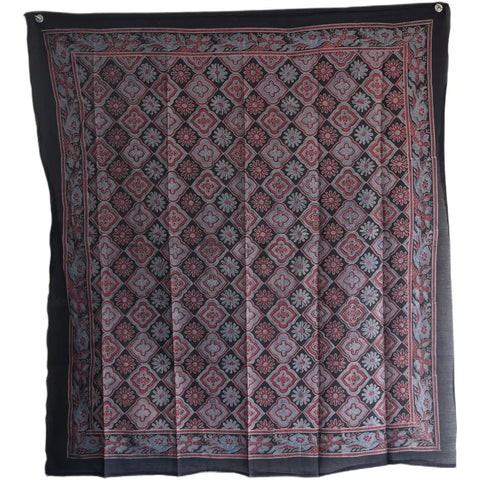 Ajrakh Hand Block Print Cotton Scarf | Traditional Geometric Print | 120×105 cm – ISYVBH-A-01