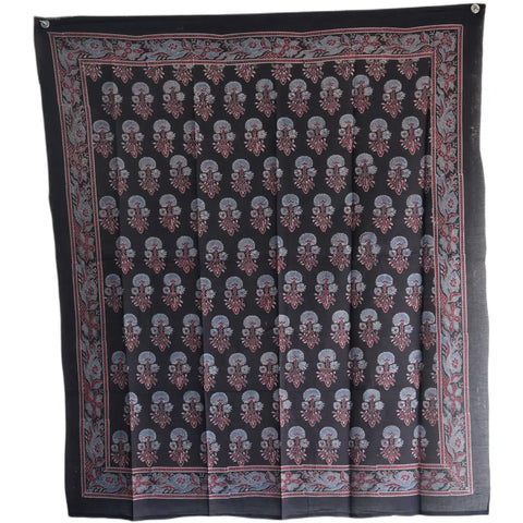 Ajrakh Hand Block Print Cotton Scarf | Traditional Geometric Print | 120×105 cm – ISYVBH-A-02