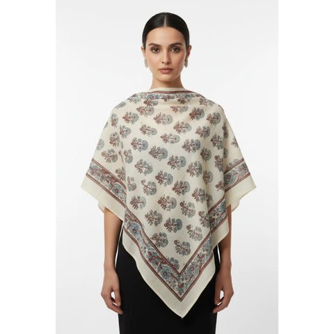 Ajrakh Hand Block Print Scarf - alternate view