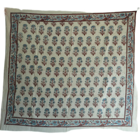 Ajrakh Hand Block Print Cotton Scarf | Traditional Geometric Print | 120×105 cm – ISYVBH-A-09