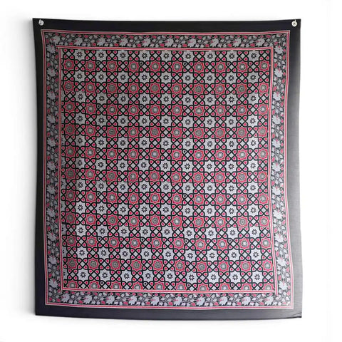 Ajrakh Hand Block Print Cotton Dupatta ISYVBH-A12 | Full Hanger View