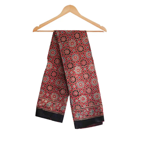 Ajrakh Geometric Motif Close-Up ISYVBH-A12 | Handcrafted Block Print Detail