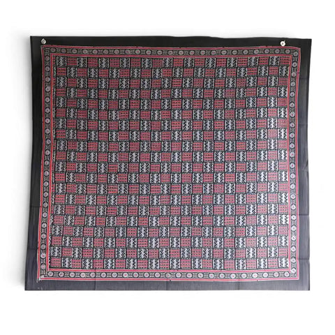 Ajrakh Hand Block Print Cotton Dupatta ISYVBH-A14 | Full Hanger View