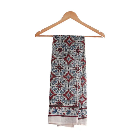 Ajrakh Geometric Motif Close-Up ISYVBH-A14 | Handcrafted Block Print Detail