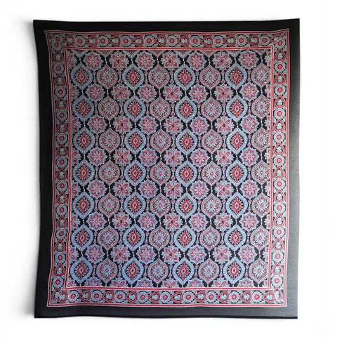 Ajrakh Hand Block Print Cotton Dupatta ISYVBH-A16 | Full Hanger View