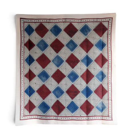 ISYVBH-A17 Ajrakh Dupatta Draped View | Traditional Natural Dye Block Print