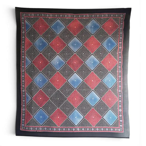 ISYVBH-A18 Ajrakh Dupatta Draped View | Traditional Natural Dye Block Print