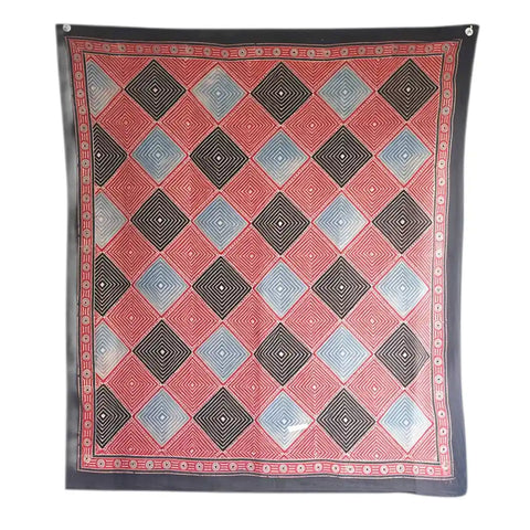 ISYVBH-A19 Ajrakh Dupatta Draped View | Traditional Natural Dye Block Print