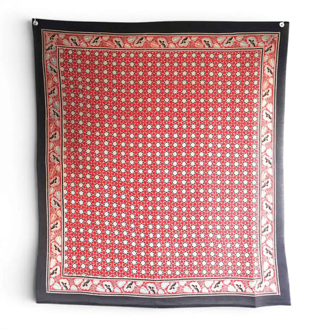 ISYVBH-A21 Ajrakh Dupatta Draped View | Traditional Natural Dye Block Print