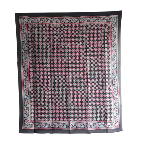 ISYVBH-A22 Ajrakh Dupatta Draped View | Traditional Natural Dye Block Print