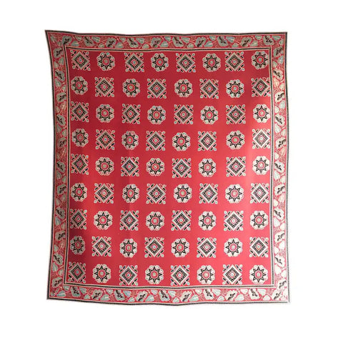 ISYVBH-A27 Ajrakh Dupatta Draped View | Traditional Natural Dye Block Print