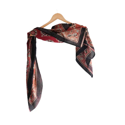 Ajrakh Geometric Motif Close-Up ISYVBH-A27 | Handcrafted Block Print Detail