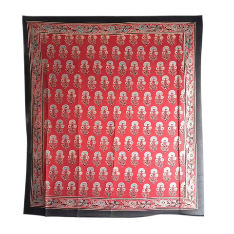 ISYVBH-A28 Ajrakh Dupatta Draped View | Traditional Natural Dye Block Print