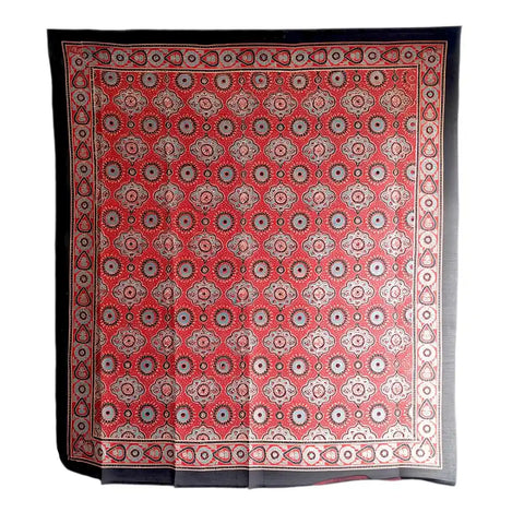 Ajrakh Hand Block Print Cotton Dupatta ISYVBH-A29 | Full Hanger View
