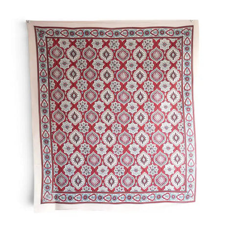 ISYVBH-A30 Ajrakh Dupatta Draped View | Traditional Natural Dye Block Print
