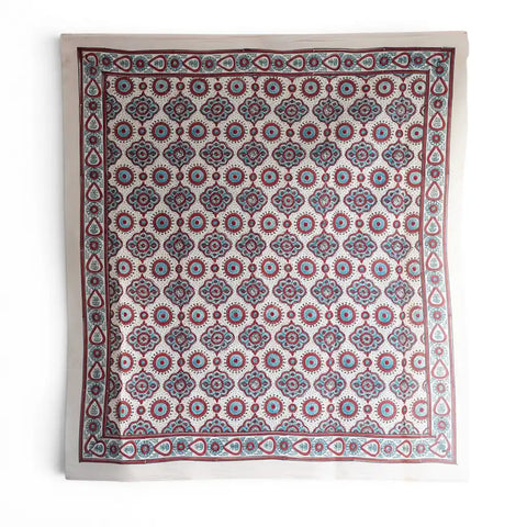 ISYVBH-A32 Ajrakh Dupatta Draped View | Traditional Natural Dye Block Print