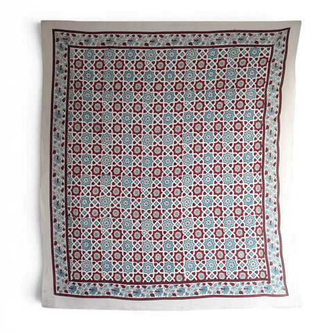 ISYVBH-A33 Ajrakh Dupatta Draped View | Traditional Natural Dye Block Print