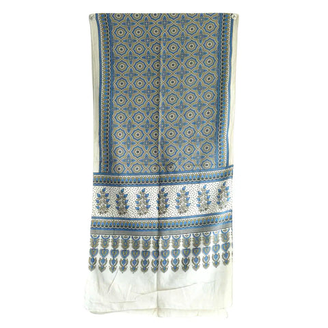 Ajrakh Hand Block Print Cotton Dupatta ISYVBH-B021 | Full Hanger View