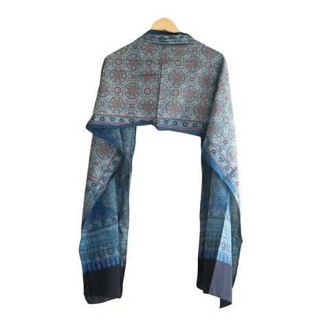 Ajrakh Geometric Motif Close-Up ISYVBH-B025 | Handcrafted Block Print Detail