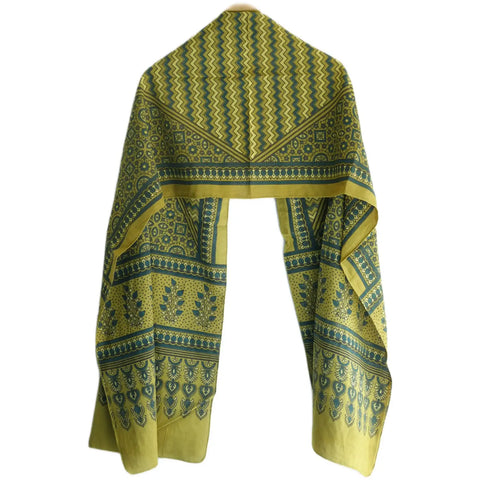Ajrakh Hand Block Print Rayon Stole for Women | Ethnic Scarf | 210×55 cm – ISYVBH-B-04