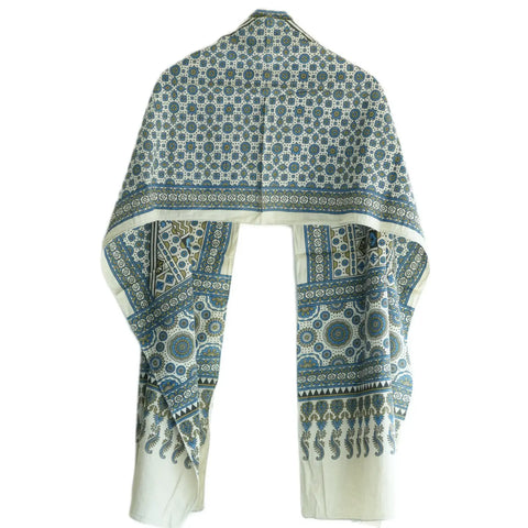 Ajrakh Hand Block Print Rayon Stole for Women | Ethnic Scarf | 210×55 cm – ISYVBH-B-05