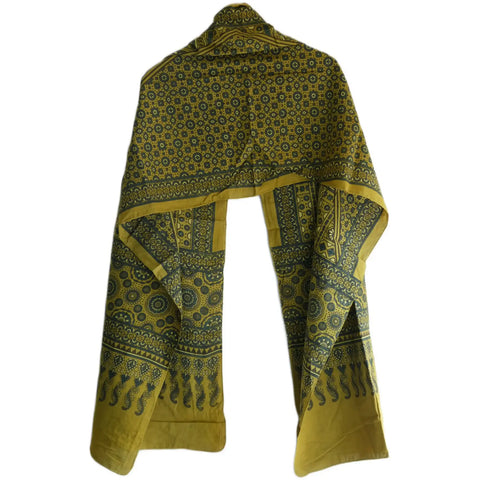 Ajrakh Hand Block Print Rayon Stole for Women | Ethnic Scarf | 210×55 cm – ISYVBH-B-06