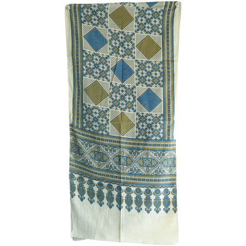 Ajrakh Hand Block Print Rayon Stole for Women | Ethnic Scarf | 210×55 cm – ISYVBH-B-08
