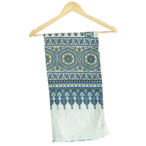 Ajrakh Hand Block Print Rayon Stole for Women | Ethnic Scarf | 210×55 cm – ISYVBH-B-09