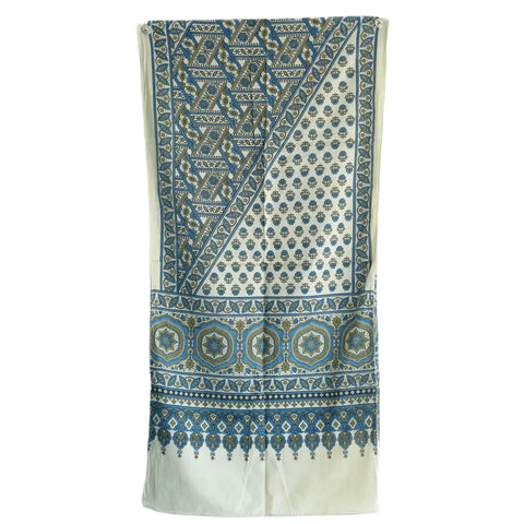 Ajrakh Hand Block Print Rayon Stole for Women | Ethnic Scarf | 210×55 cm – ISYVBH-B-09