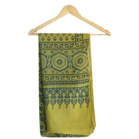 Ajrakh Hand Block Print Rayon Stole for Women | Ethnic Scarf | 210×55 cm – ISYVBH-B-10