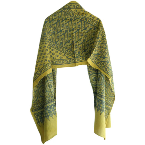 Ajrakh Hand Block Print Rayon Stole for Women | Ethnic Scarf | 210×55 cm – ISYVBH-B-10